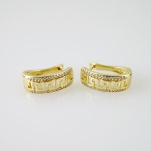 E2280 Earrings Aretes Zircon Stone 14K Real Color
