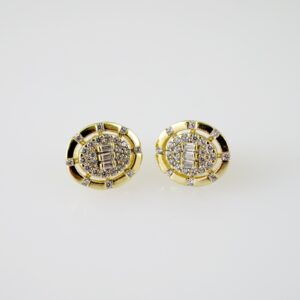 E2282 Earrings Aretes Zircon Stone 14K Real Color