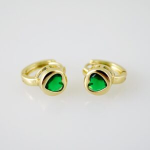 E2284 Earrings Aretes Zircon Stone 14K Real Color