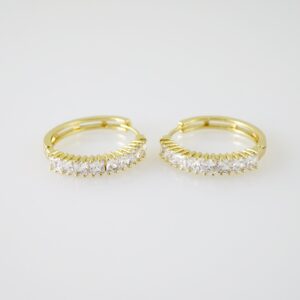 E2285 Earrings Aretes Zircon Stone 14K Real Color