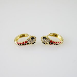E2286 Earrings Aretes Zircon Stone 14K Real Color