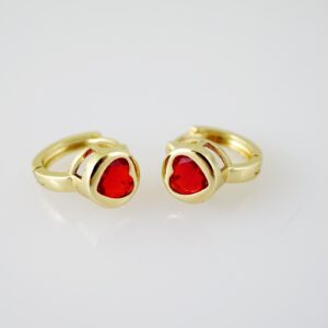 E2288 Earrings Aretes Zircon Stone 14K Real Color