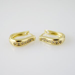 E2290 Earrings Aretes Zircon Stone 14K Real Color