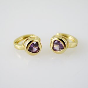 E2293 Earrings Aretes Zircon Stone 14K Real Color