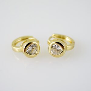 E2295 Earrings Aretes Zircon Stone 14K Real Color