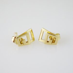 E2297 Earrings Aretes Plain 14K Real Color
