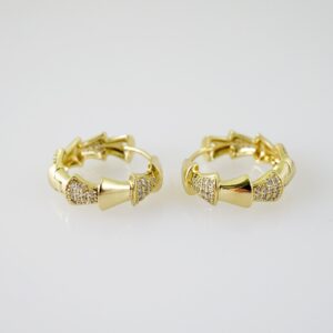 E2298 Earrings Aretes Zircon Stone 14K Real Color