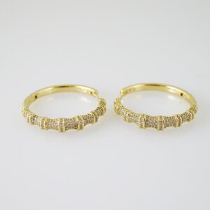 E2301 Earrings Aretes Zircon Stone 14K Real Color