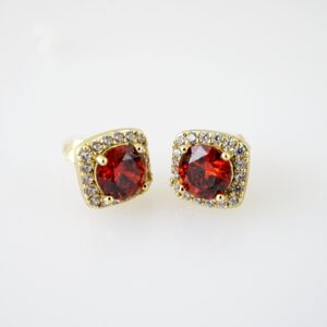 E2178 Earrings Aretes Zircon Stone 14K Real Color