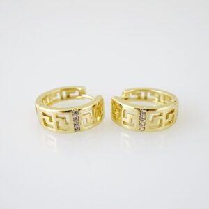 E2189 Earrings  Aretes  Zircon Stone  14K Real Color