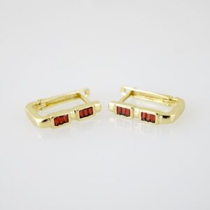 E2191 Earrings  Aretes  Zircon Stone  14K Real Color