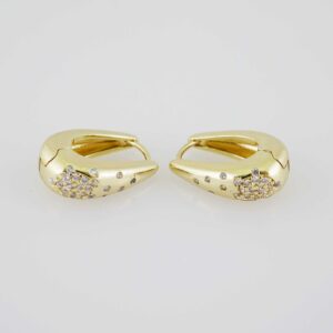 E1898 Earrings Aretes Zircon Stone 14K Real Color