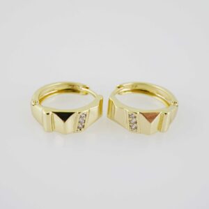 E1900 Earrings  Aretes  Zircon Stone  14K Real Color