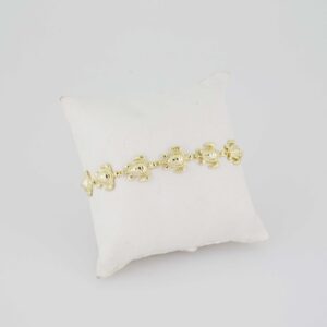 B1385 Bracelet  Pulseras  Plain  14K Real Color