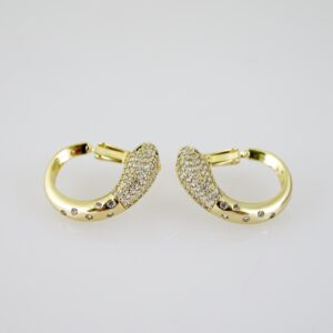 E2306 Earrings Aretes Zircon Stone 14K Real Color