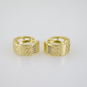 E2310 Earrings Aretes Zircon Stone 14K Real Color