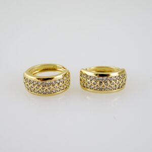 E2311 Earrings Aretes Zircon Stone 14K Real Color