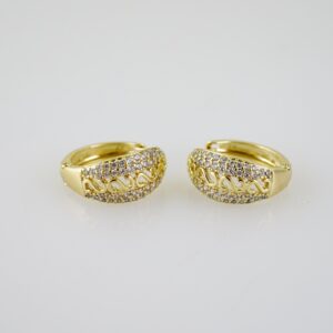E2312 Earrings Aretes Zircon Stone 14K Real Color