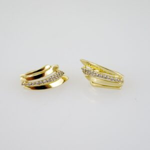 E2315 Earrings Aretes Zircon Stone 14K Real Color