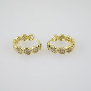 E2316 Earrings Aretes Zircon Stone 14K Real Color