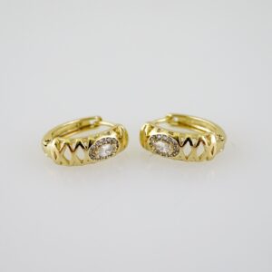 E2318 Earrings Aretes Zircon Stone 14K Real Color