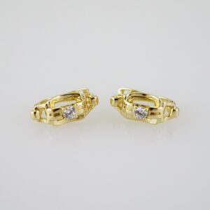 E2320 Earrings Aretes Zircon Stone 14K Real Color
