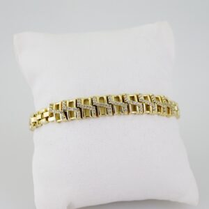 B1551 Bracelet  Pulseras  Zircon Stone  14K Real Color