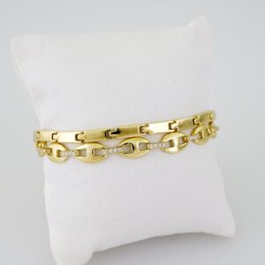 B1552 Bracelet  Pulseras  Zircon Stone  14K Real Color