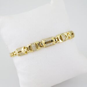 B1558 Bracelet Pulseras Zircon Stone 14K Real Color