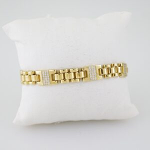 B1560 Bracelet Pulseras Zircon Stone 14K Real Color