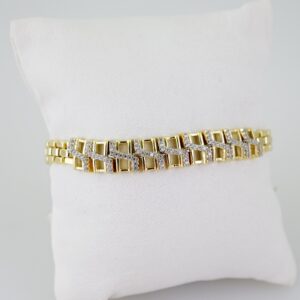 B1562 Bracelet Pulseras Zircon Stone 14K Real Color
