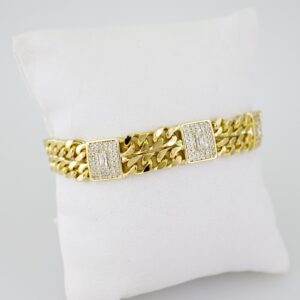 B1563 Bracelet Pulseras Zircon Stone 14K Real Color