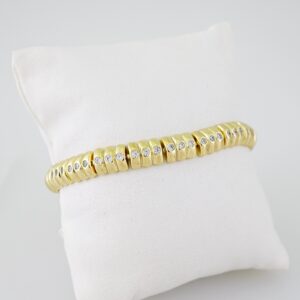 B1565 Bracelet Pulseras Zircon Stone 14K Real Color
