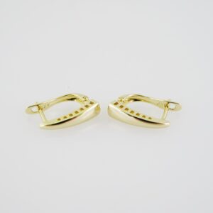 E1905 Earrings  Aretes  Zircon Stone  14K Real Color