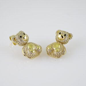 E2193 Earrings  Aretes  Zircon Stone  14K Real Color