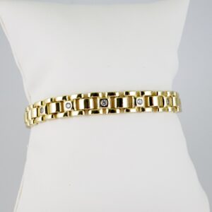 B1470 Bracelet Pulseras Zircon Stone 14K Real Color
