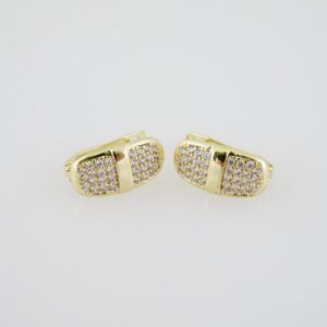 E1912 Earrings  Aretes  Zircon Stone  14K Real Color