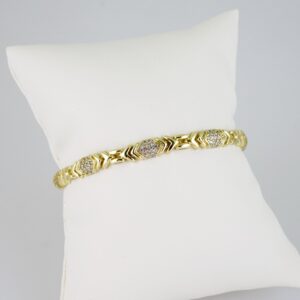 B1471 Bracelet Pulseras Zircon Stone 14K Real Color
