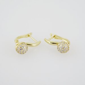 E1915 Earrings  Aretes  Zircon Stone  14K Real Color