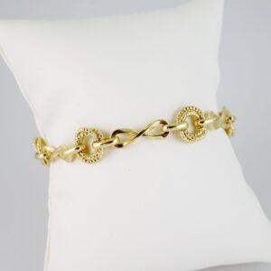B1475 Bracelet Pulseras Zircon Stone 14K Real Color