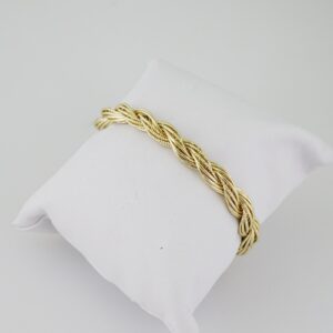 B1387 Bracelet  Pulseras  Plain  14K Real Color