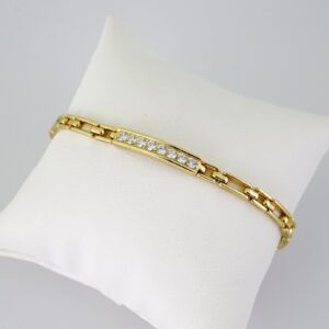 B1782 Bracelet – Pulseras – Zircon Stone – 14K Real Color