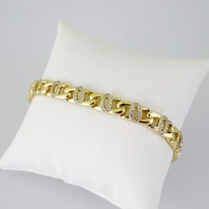 B1783 Bracelet Pulseras Zircon Stone 14K Real Color