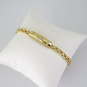 B1784 Bracelet Pulseras Zircon Stone 14K Real Color