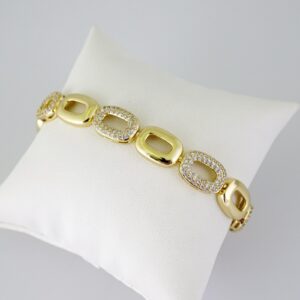 B1785 Bracelet Pulseras Zircon Stone 14K Real Color