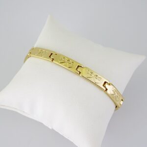 B1787 Bracelet Pulseras Plain 14K Real Color