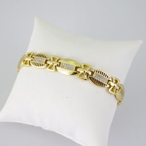 B1788 Bracelet Pulseras Zircon Stone 14K Real Color