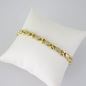 B1789 Bracelet  Pulseras  Zircon Stone  14K Real Color