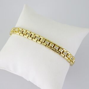 B1791 Bracelet  Pulseras  Zircon Stone  14K Real Color