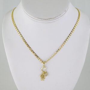 SET1836 Cadenas & Colgantes  Chain  Pendants  Zircon Stone  14K Real Color  3mmX45cm